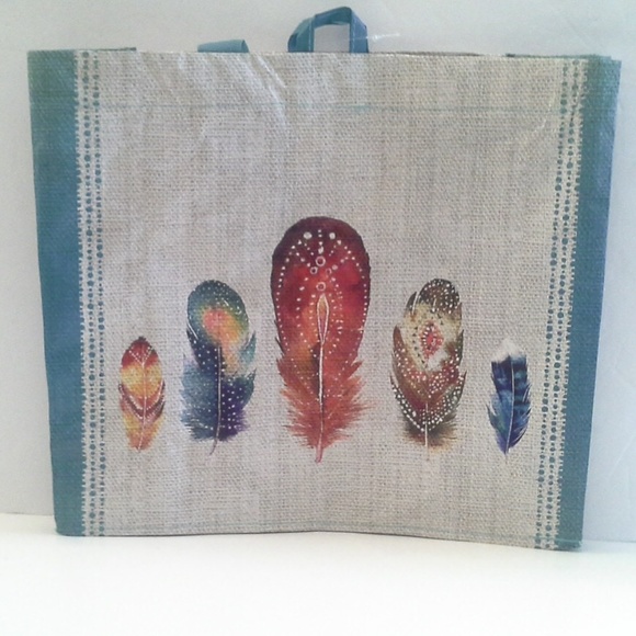 Main Street Handbags - Reusable Tote Bag Water Color Feathers *HOST PICK*